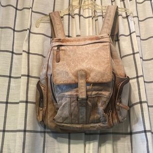 Vintage leather backpack
